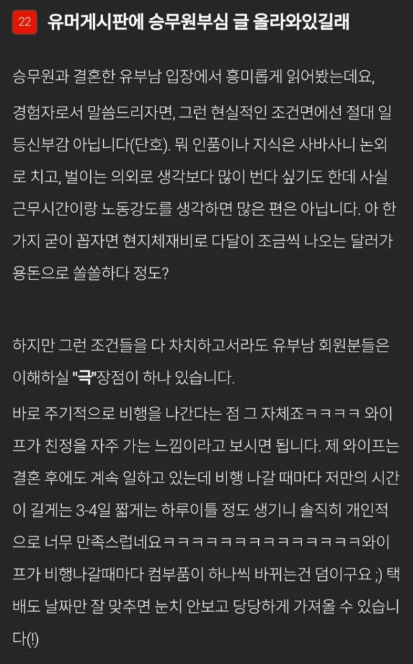 승무원 아내를 둔 남편의 자랑.jpg